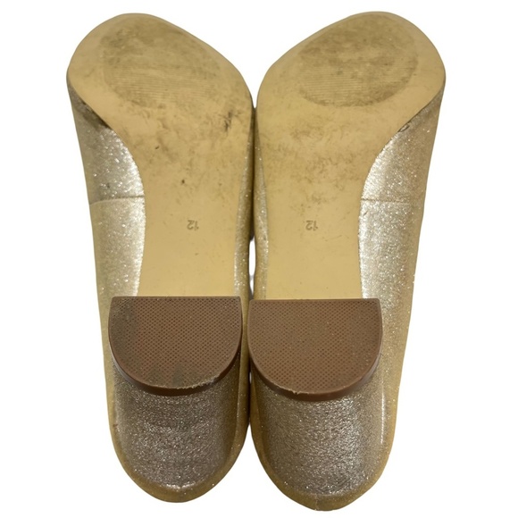 BADGLEY MISCHKA AMERICAN GLAMOUR Champagne Golden Chunky High Heels Shoes sz 12 - Picture 15 of 16